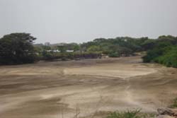 A dry riverbed during the drought in Kenya 2009